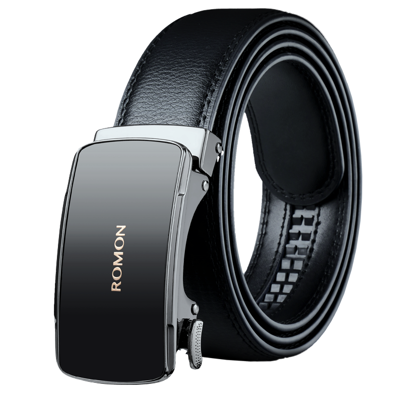 罗蒙皮带男士真皮纯自动扣牛皮年轻人潮流腰带青年商务裤带正品