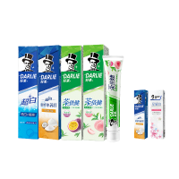 Darlie好来(原黑人)牙膏组合四支装双重薄荷新品组合+龙井绿茶+亮白隔离赠牙刷共600g