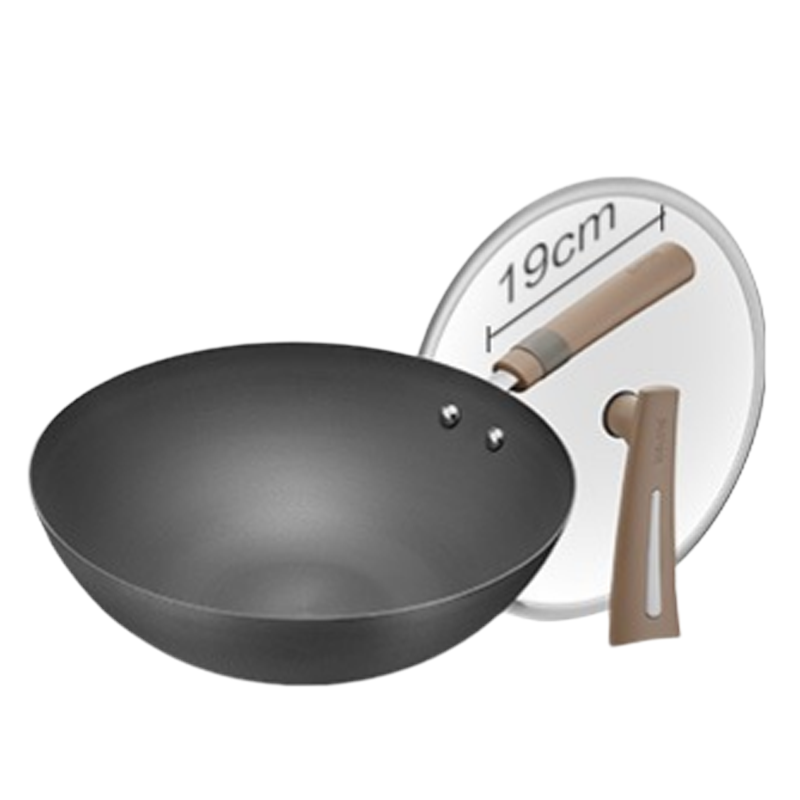 苏泊尔(SUPOR)铁锅有钛无涂层炒锅家用真不锈健康炒菜锅具燃气灶明火适用 锅口直径32CM(HC32A2可立玻璃盖)