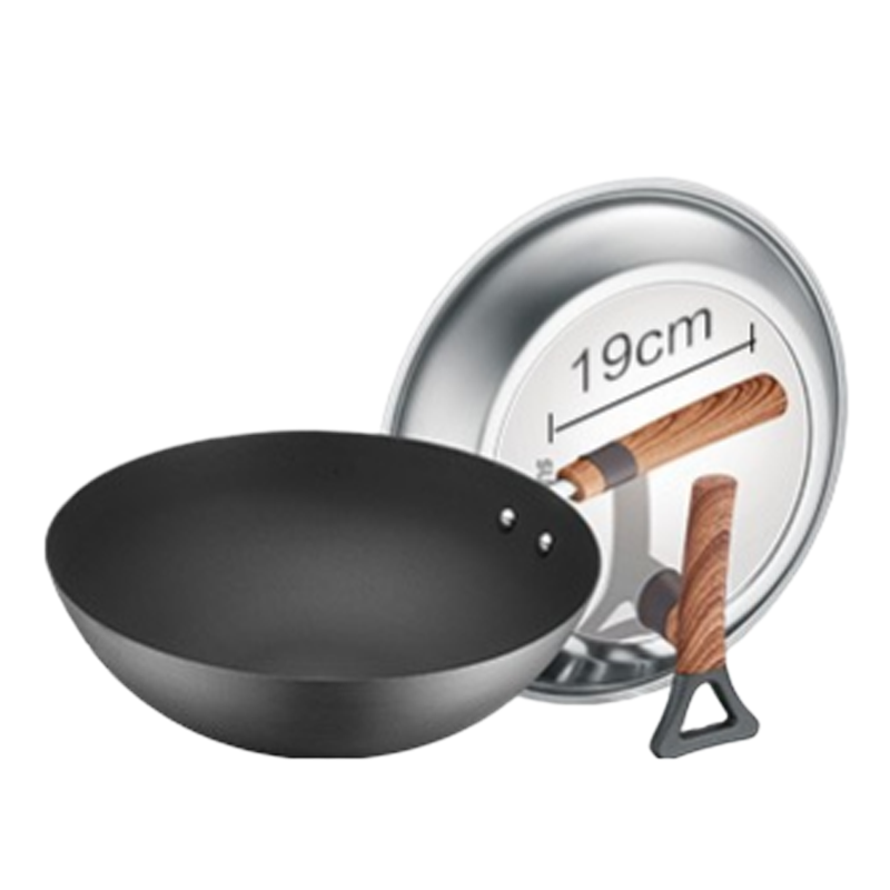 苏泊尔(SUPOR)铁锅有钛无涂层炒锅家用真不锈健康炒菜锅具燃气灶明火适用32CM(HC32A1智巧防烫,3-5人使用)