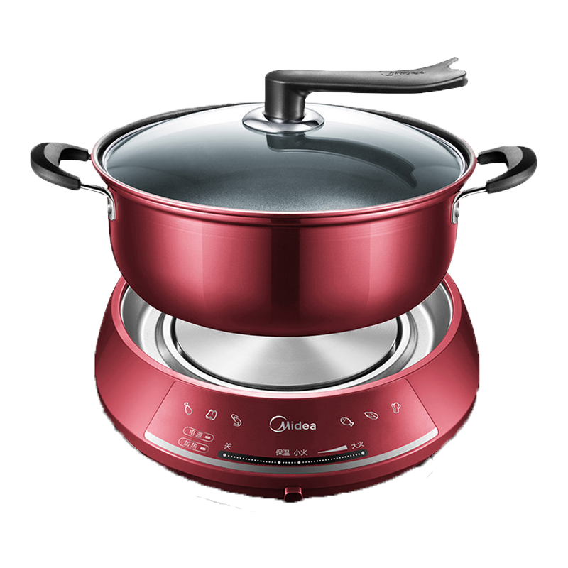 美的(Midea) 多用途电火锅 MC-DHY28 分体式家用多功能电热锅不粘锅 4.5L支持温度调节1300W螺纹发热