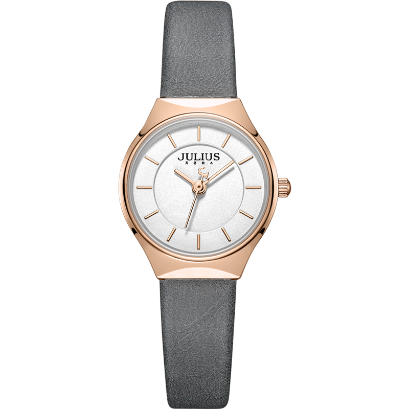 聚利时韩国正品简约百搭圆形防水石英皮带学生女生手表JA-1343