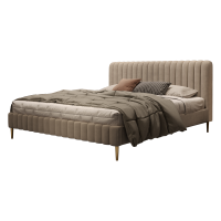 梵宜意式轻奢现代简约1.8米丝光绒布床J305软体落叶松木北欧风主卧室绒布床