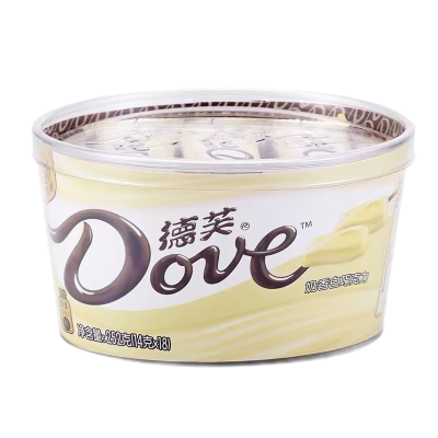 德芙(DOVE)巧克力碗装奶香白巧克力252g零食情人节礼物