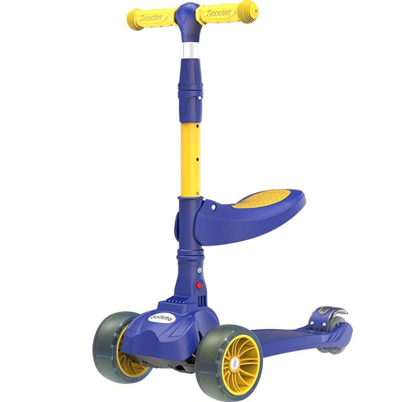 dodoto儿童滑板车可坐可滑单脚滑滑车宝宝溜溜车可折叠3-6-12岁JS-2201