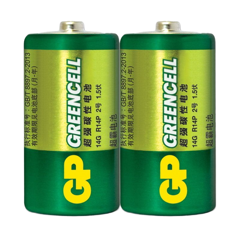 GP超霸2号二号碳性电池14G R14P 中号电池超霸电池玩具电池 1个