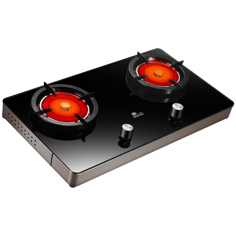 红日(RedSun)ES009B燃气灶 家用红外线灶煤气灶双灶 固定定时防烧干 智能语音提示 一级能效 (天然气)