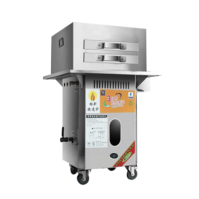 乐创(lecon)商用肠粉机摆摊早餐燃气不锈钢蒸粉机 抽屉式肠粉机 四层五抽两抽一份30*35(小份)液化气