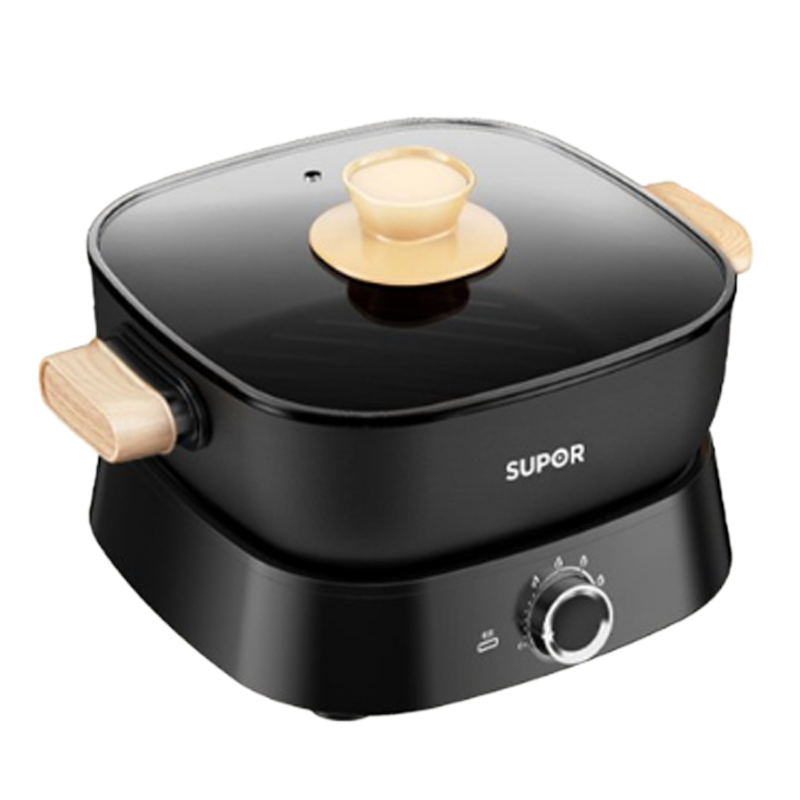 苏泊尔 SUPOR 鸳鸯电火锅 多用途锅分体式鸳鸯电火锅家用电锅电热锅5L/升大容量不粘锅 H2727FK822Y