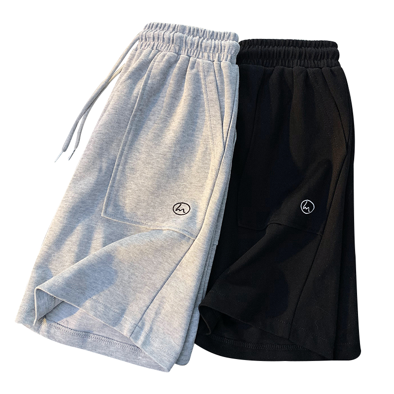 WOOG2005夏季透气短裤男休闲潮流松紧腰情侣五分裤宽松直筒运动裤·