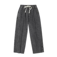 WOOG2005牛仔裤男士夏季九分裤宽松直筒束脚休闲裤潮牌春秋款裤子