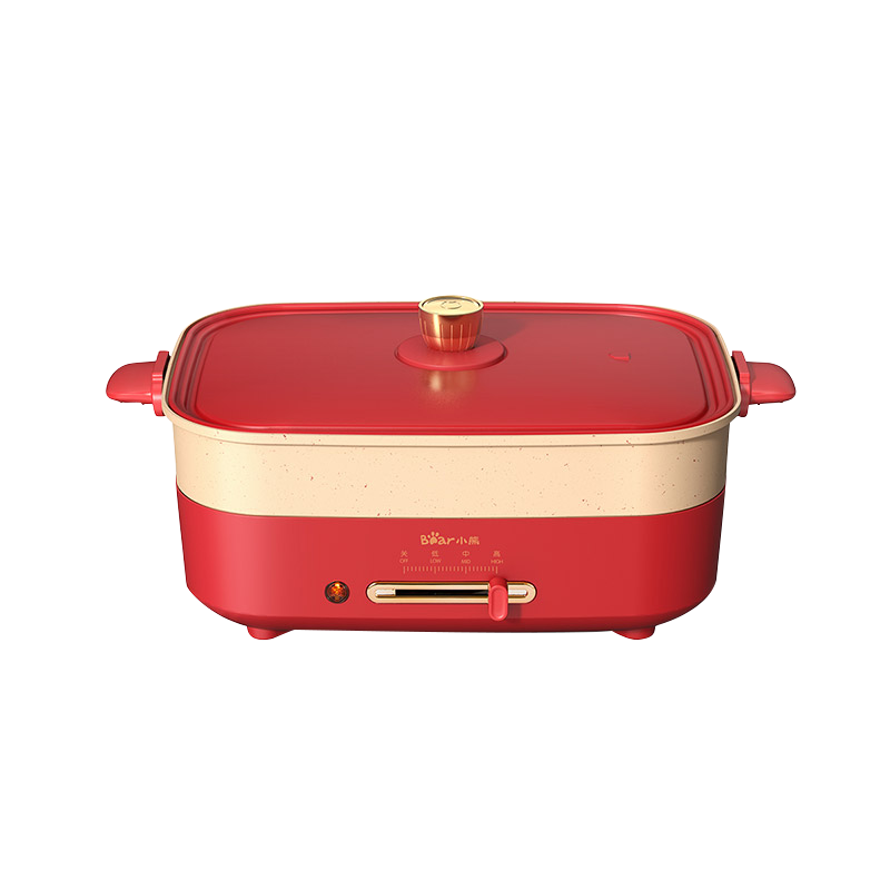 小熊(Bear)多功能料理锅电火锅电烤炉烤肉锅烤肉火锅家用可拆卸多功能锅多用途一体锅可拆三盘配置4L DBC-C18N2