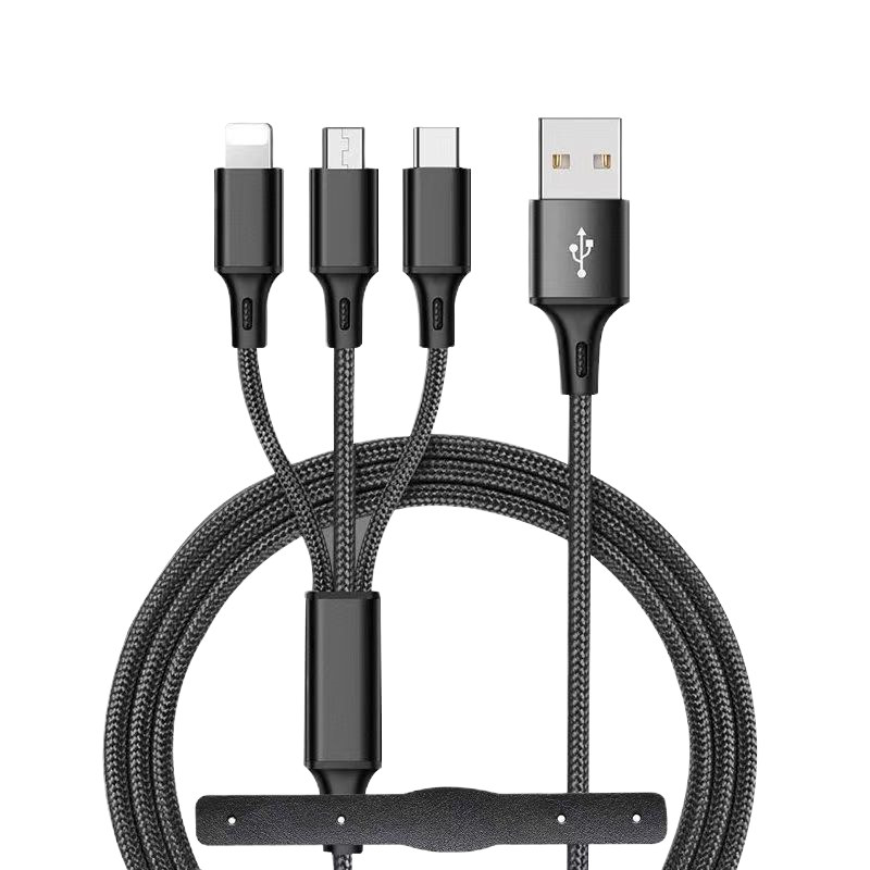 [9.9元3条特惠装]三合一1米手机充电线安卓华为苹果充电线