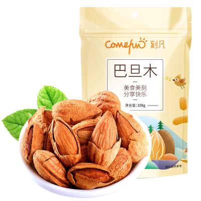 [满199减120元]刻凡(Cafine) [巴旦木108g*1袋]手剥扁桃扁桃仁炒货干果小吃每日坚果零食