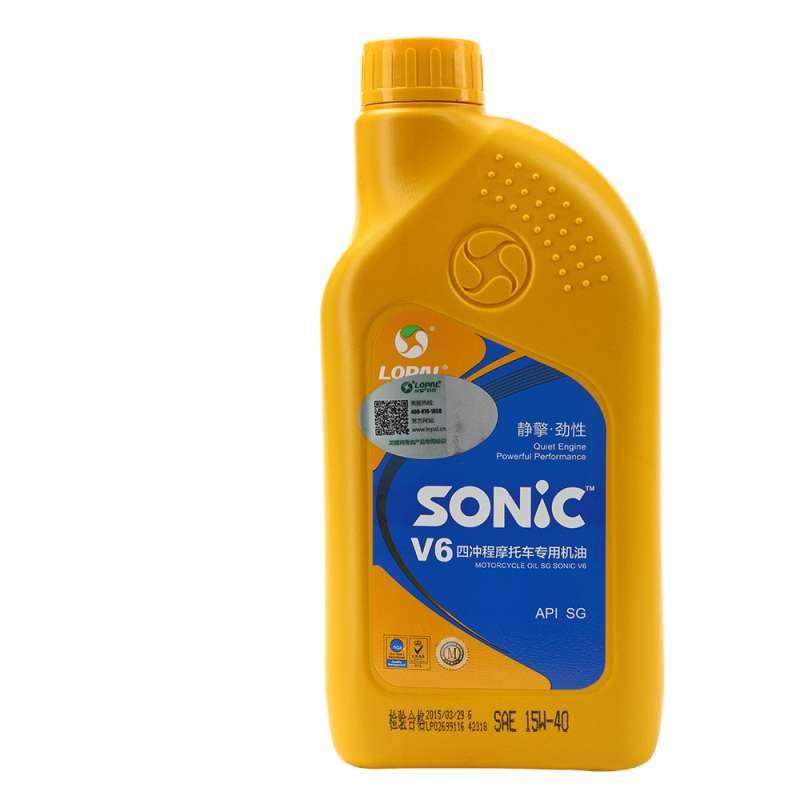 龙蟠 四冲程 摩托车机油 15w40合成机油 SONIC V6 SG 15W-40摩油1L