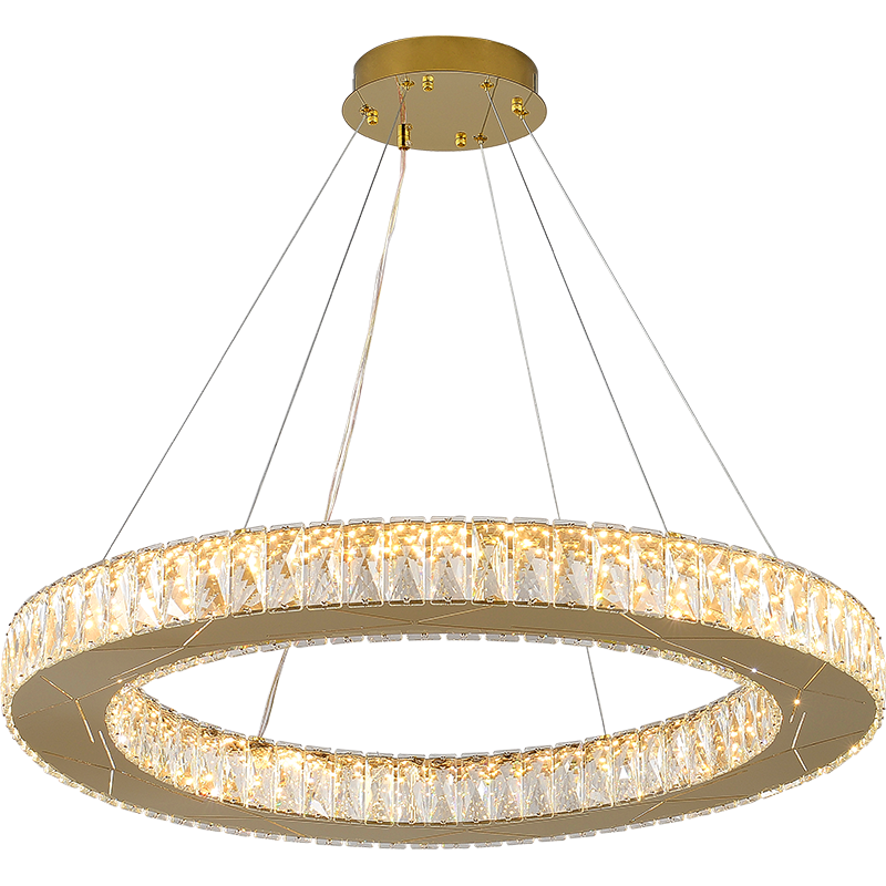 克罗斯塔 克罗斯塔 后现代创意水晶吊灯轻奢客厅灯设计师圆环卧室房间灯具餐厅灯简约