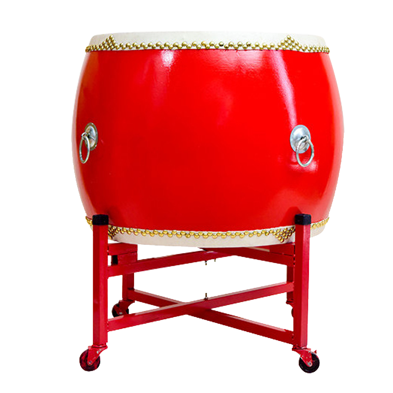 风雷动 牛皮鼓18寸战鼓红鼓+鼓架