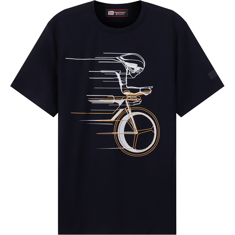 杰尼亚 Z ZEGNA 男士 TECHMERINO系列羊毛/莱赛尔纤维宽松版圆领短袖T恤VZ308 ZZT63Q