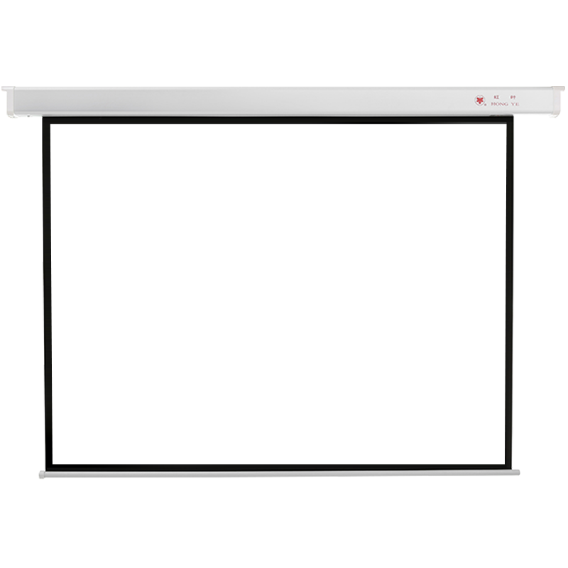 红叶180英寸4:3白塑电动遥控投影幕 投影机幕布 投影仪幕布