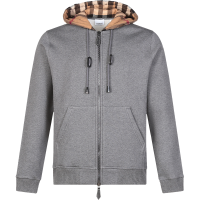 博柏利/巴宝莉 BURBERRY 男款棉质薄绒款格纹连帽拉链运动上衣外套 80480271