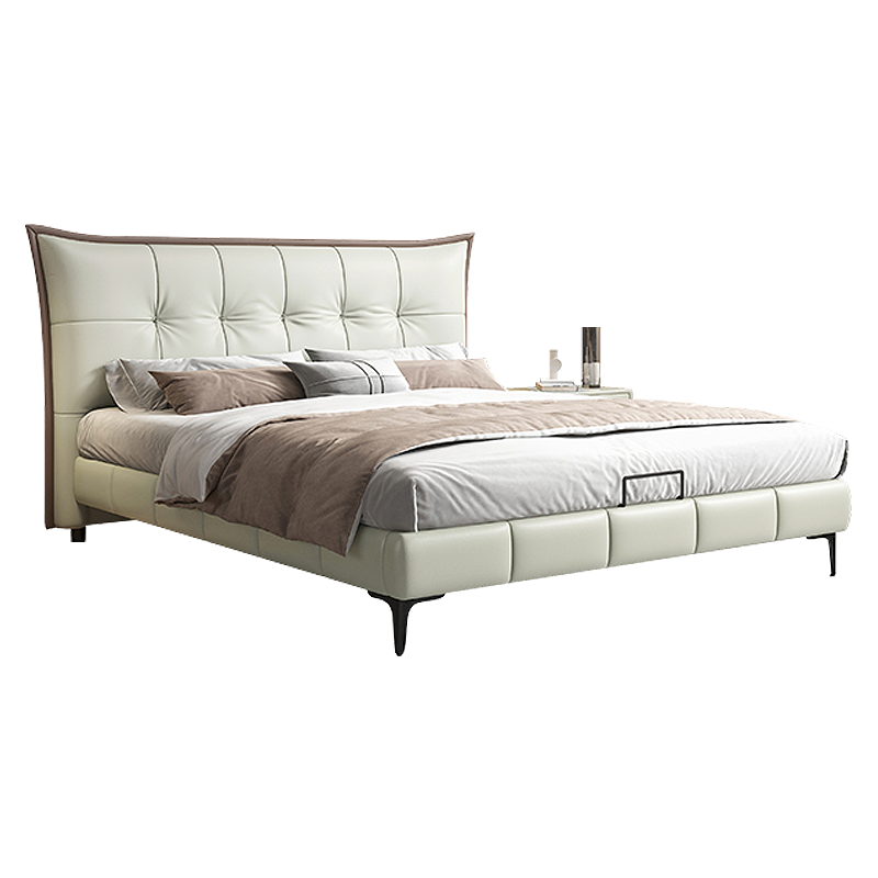 百冠环球 现代简约主卧室大床意式极简主卧1.8米双人床1.5米轻奢家具软包床