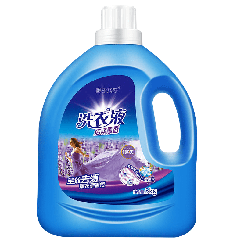 彩衣米奇10斤薰衣洗衣液家庭装香味持久5KG一大桶深层去污无荧光剂
