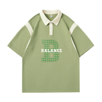 WOOG2005 夏季polo衫男ins潮牌港风简约短袖t恤宽松百搭情侣上衣