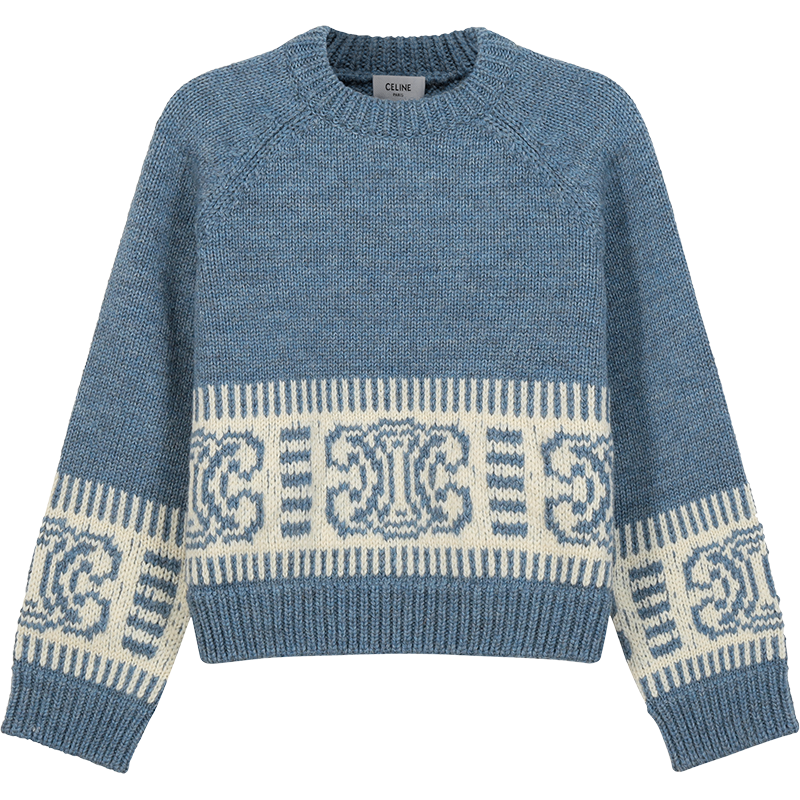 CELINE 赛琳 女士羊毛宽松版圆领长袖针织毛衣 2A03V421P