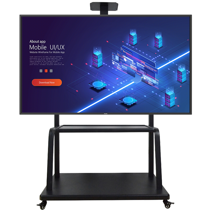 MS 60-120英寸落地移动电视架视频会议电视移动推车/挂架200KG承重液晶显示屏白板机媒体一体机立式展示支架