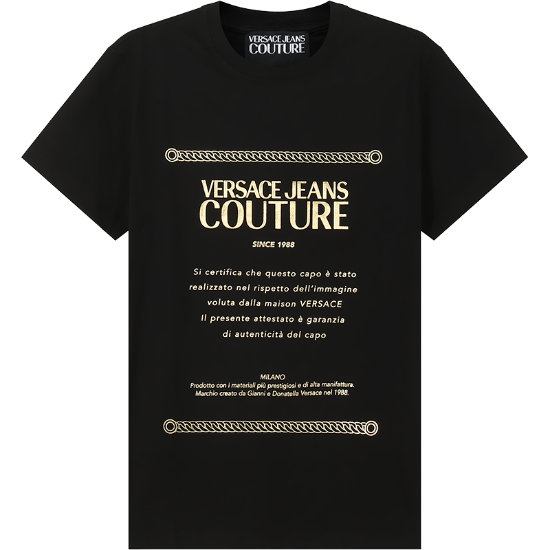 范思哲 VERSACE JEANS COUTURE 男士 棉质圆领短袖T恤71GAHT01 CJ00T