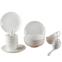 LICHEN 景德镇餐具套装纯白色碗盘家用欧式圆形16头骨瓷碗碟碗筷西式简约陶瓷器盘子