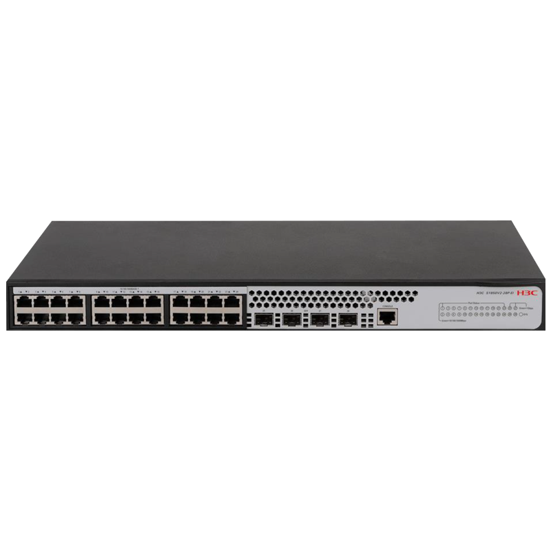 新华三(H3C)S1850V2-28P-EI 24口千兆电+4千兆光纤口二层Web网管企业级网络交换机Vlan划分