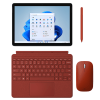 [配波比红键盘+笔+鼠标]微软(Microsoft)Surface Go3 8G 128G 6500Y 亮铂金10.5英寸二合一平板电脑高色域触屏平板笔记本电脑Office2021