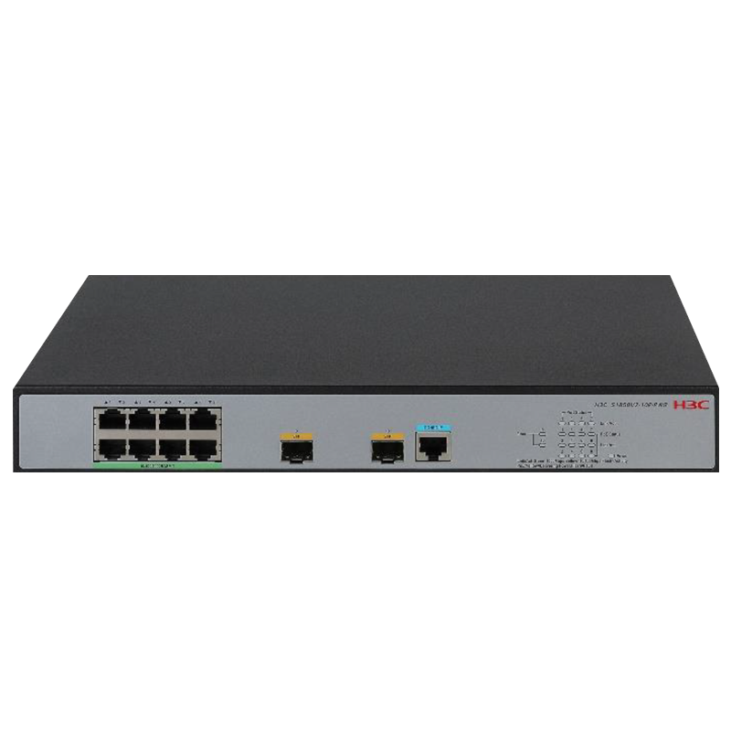 新华三(H3C)S1850V2-10P-PWR 8口千兆电+2千兆光纤口二层WEB网管企业级网络交换机 POE供电64W