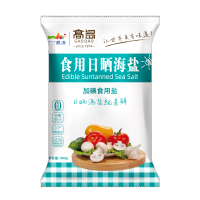 [加碘]高岛食用日晒海盐[不添加抗结剂]食盐家用自然盐巴调料无添加400g*6袋