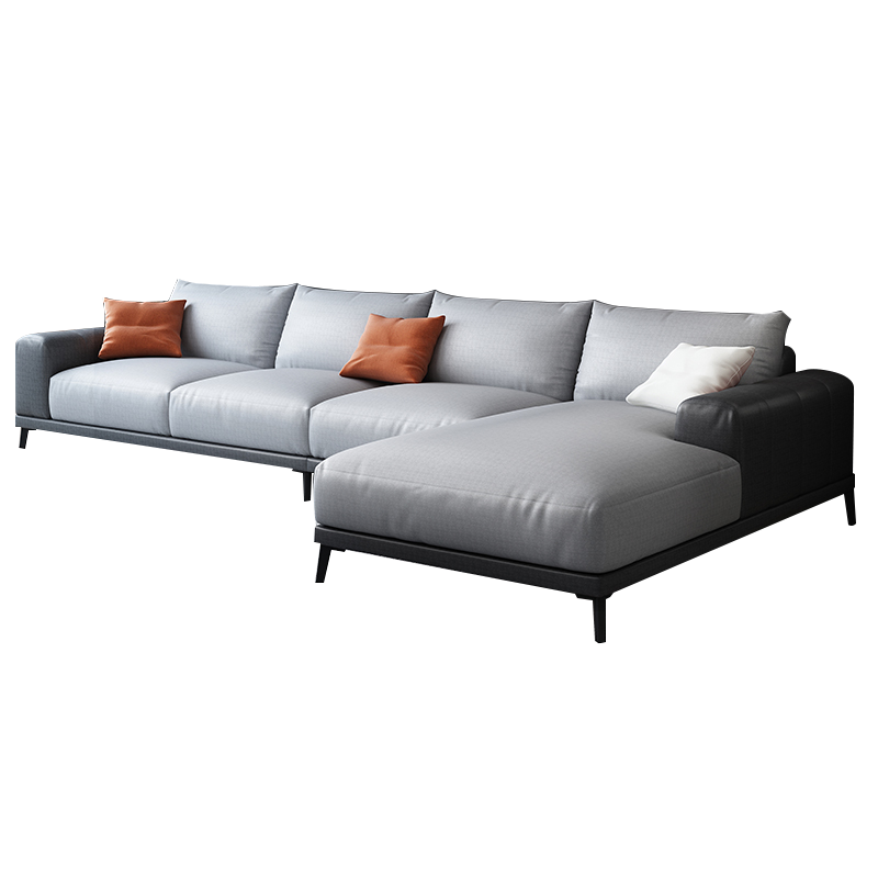 梵宜 意式极简沙发科技布免洗意式大小户型现代简约北欧客厅家具K001# 双人位+贵妃 [海绵款科技布]颜色备注