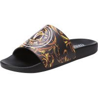 范思哲 VERSACE JEANS COUTURE 男士橡胶V字徽章拖鞋凉拖72YA3SQ3 ZS198