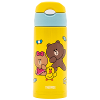 膳魔师(THERMOS)孕婴童保温杯FG-603WF-LF003儿童吸管杯带杯套双盖大容量水杯多功能保温壶 600ML