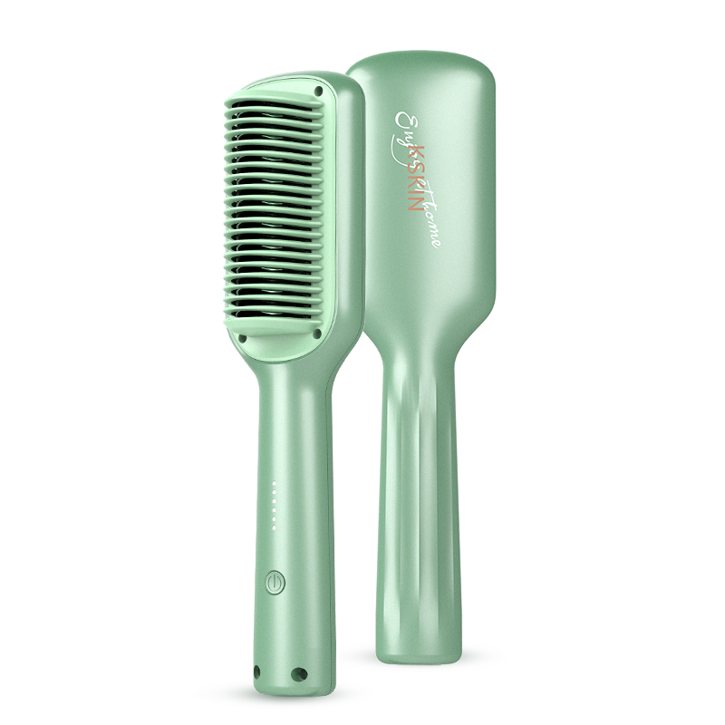 金稻负离子直发梳卷发棒两用内扣不伤发懒人夹板直卷神器刘海718(白色)