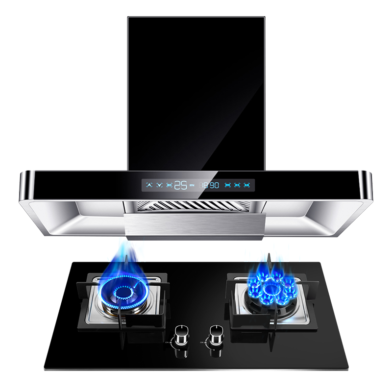 欢呼好太太变频40立方米烟灶套餐 顶吸式 欧式抽油烟机燃气灶两件套大吸力自动清洗雨风+a118九腔天然气自行安装