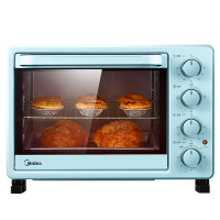 美的(Midea)电烤箱家用多功能 25升 机械式操控 上下独立控温专业烘焙易操作烘烤蛋糕面包[静谧蓝]PT2531
