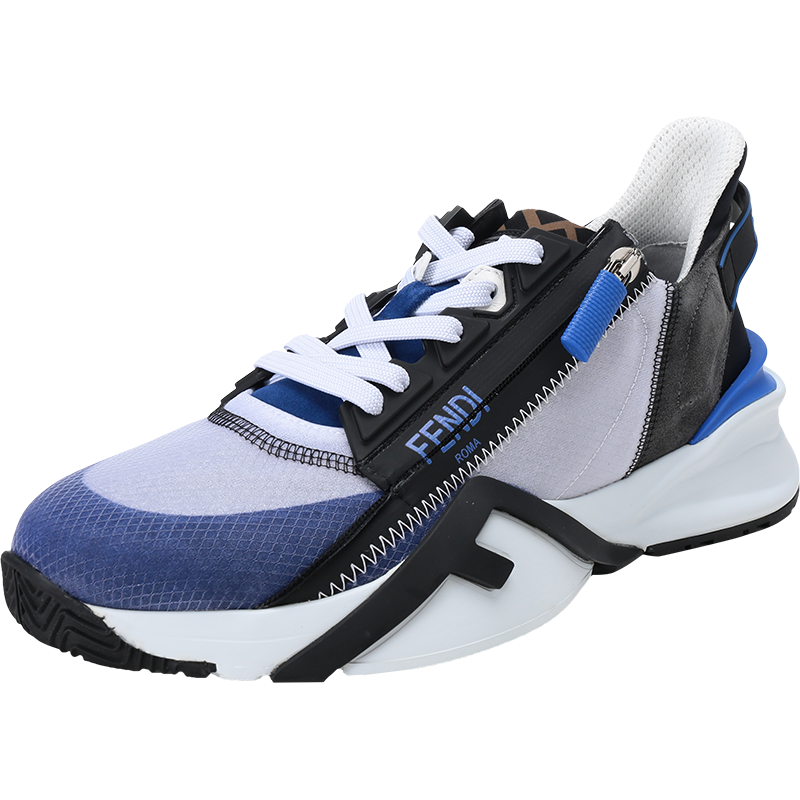 FENDI 男士 织物配皮等多种材质拼接休闲运动鞋7E1392 AD7V