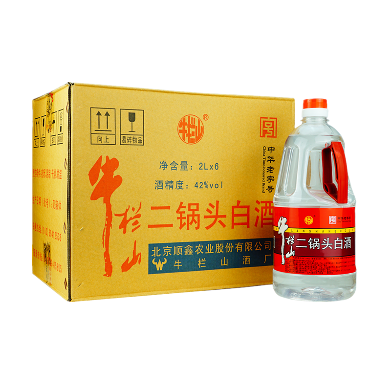 牛栏山二锅头42度桶酒 清香风格固液法 2L*6桶 整箱装