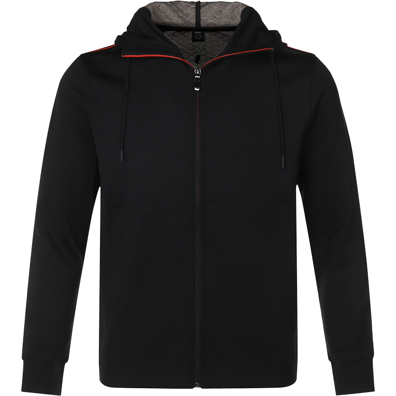 雨果博斯HUGO BOSS 男士涤纶(再生)拉链连帽运动衫上衣外套 50457520