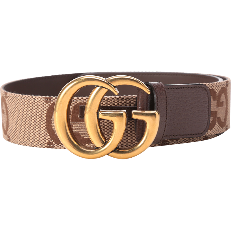 古驰 GUCCI 男女同款织物配皮复古板扣式腰带400593 UQLAC