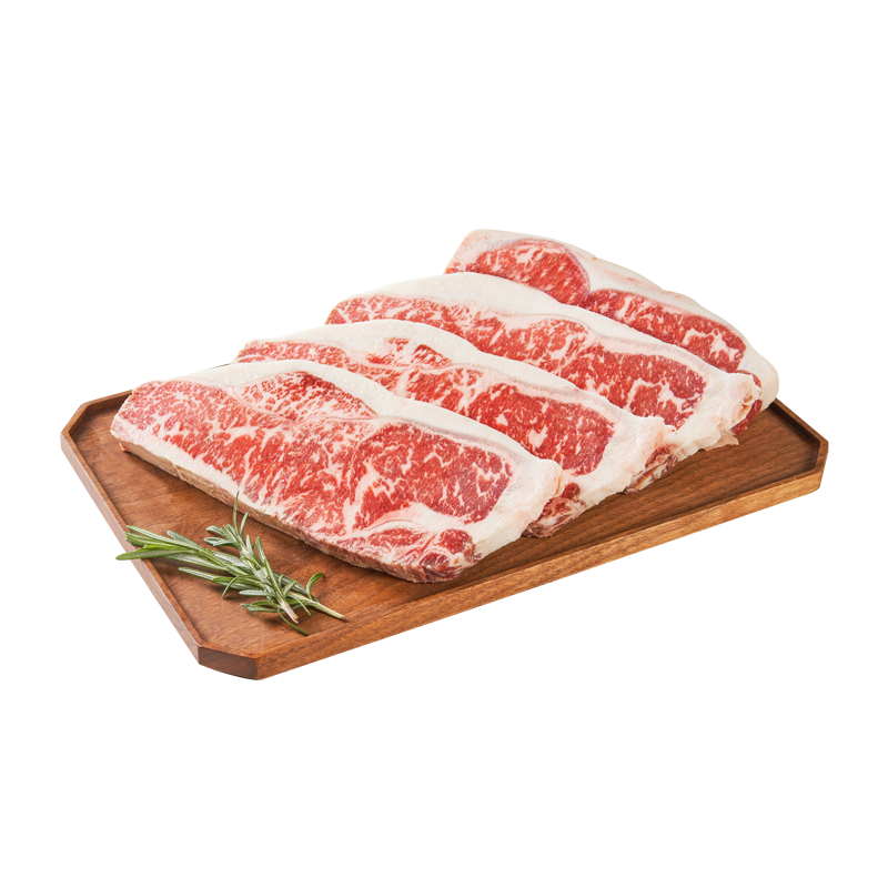 原切牛排无腌制无拼接牛排套餐8片装(西冷150g*4片+眼肉150g*4片)黄油+迷迭香+胡椒海盐+厨房纸+黑椒酱