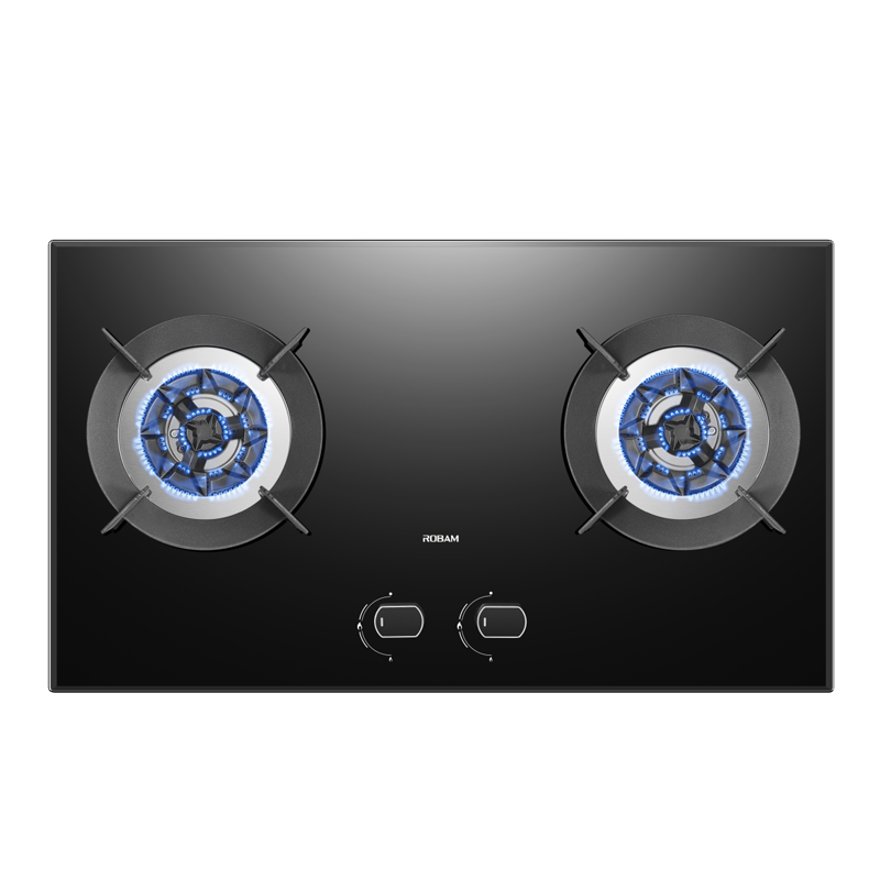 老板(Robam)5.2kW燃气灶自营双眼灶煤气灶单灶具嵌入式灶钢化玻璃熄火保护57B0X(天然气灶)