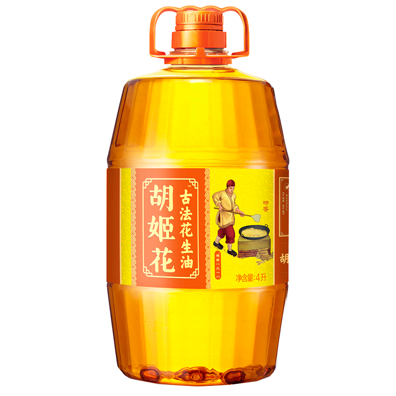 胡姬花古法花生油4L*4瓶,整箱发货