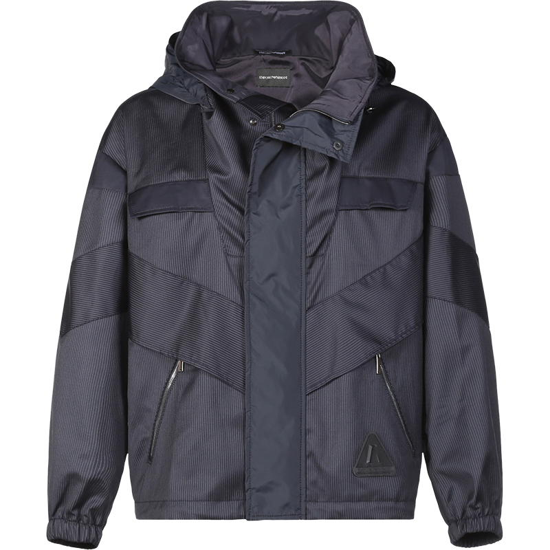 阿玛尼 EMPORIO ARMANI 男士绵羊毛/锦纶宽松版连帽拉链休闲外套I1R530 I1016