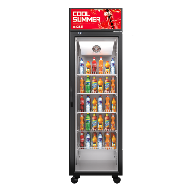 松氏冰箱商用饮料展示柜冷藏冰柜保鲜柜立式超市单门冷藏柜啤酒柜380L风冷